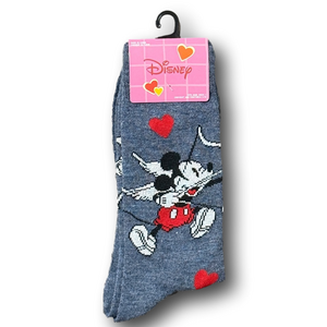 3/$20 Disney Mickey Mouse Cupid Valentine's Day Funny Novelty Crew Socks - NWT